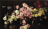 Joseph Decamp Famous Paintings - Roses